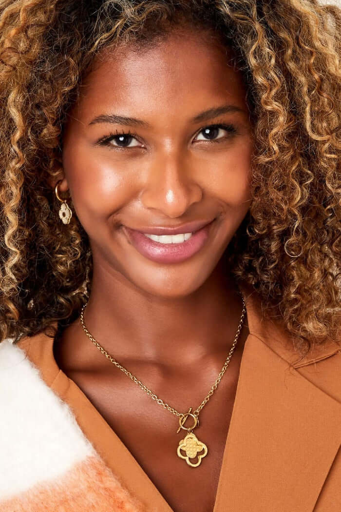 Ketting klaver groot zilver model