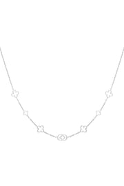 Ketting klavers zilverkleurig stainless steel