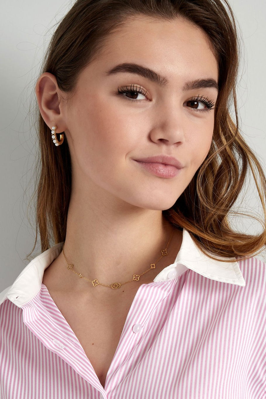 Ketting klavers zilverkleurig stainless steel model | LoveSieraden