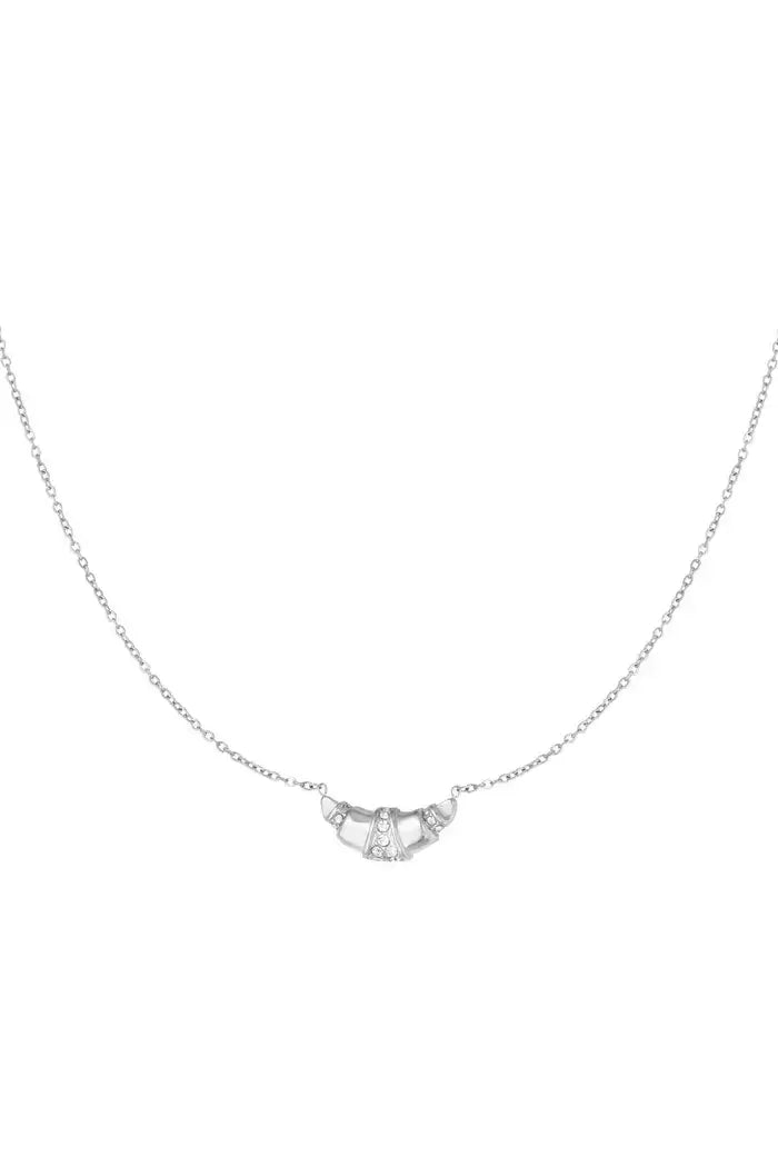 Ketting met hanger croissant zilver