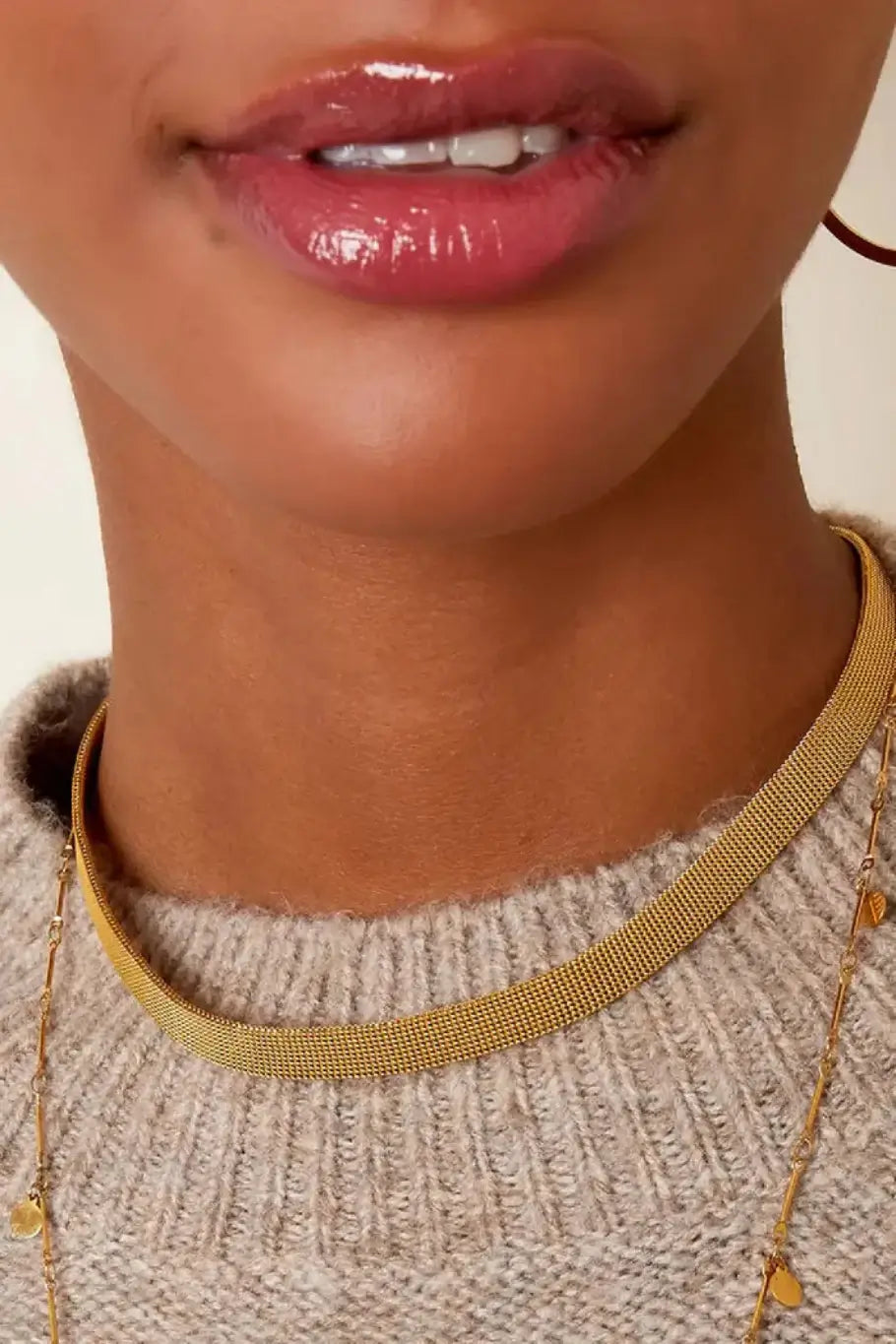 Ketting met plat design stainless steel model