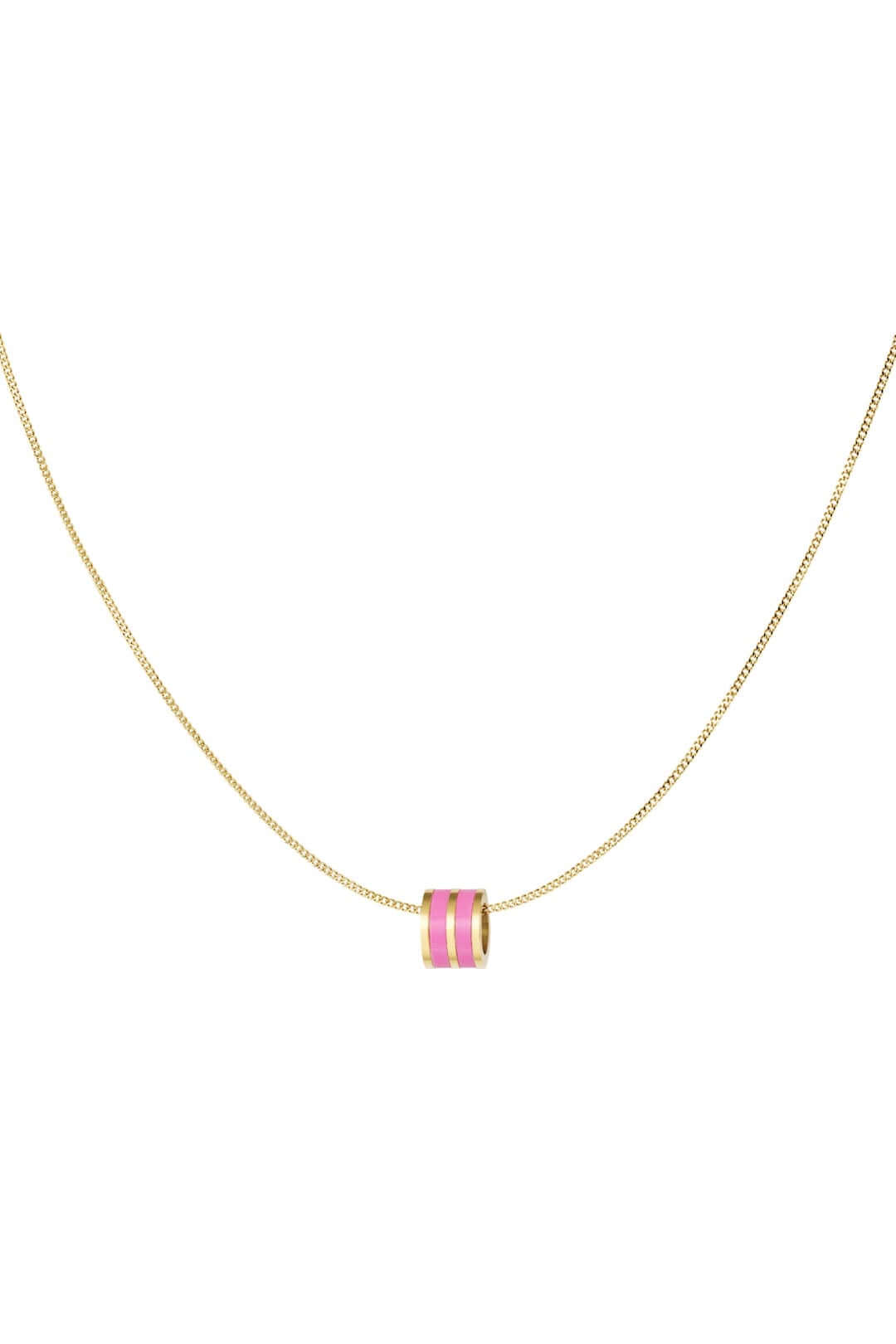 ketting met roze bedel rond