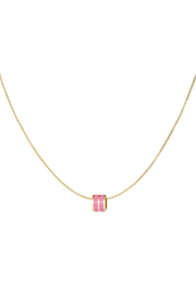 ketting met roze bedel rond
