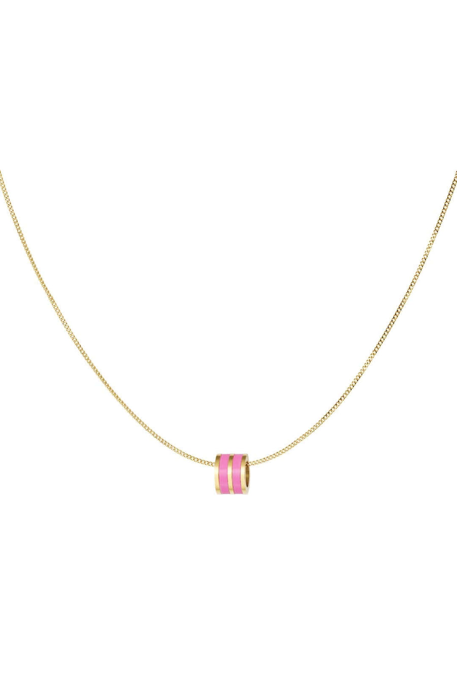 ketting met roze bedel rond