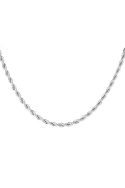 Ketting zilver gedraaid stainless steel unisex