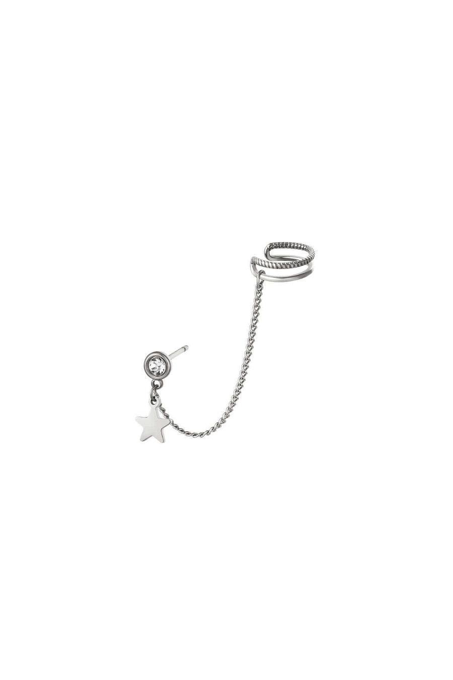 Oorbel ster verbonden earcuff