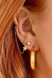Oorbel ster verbonden earcuff model
