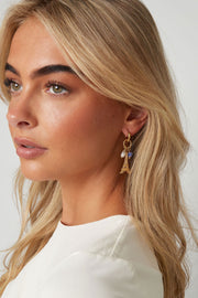 Oorbellen Eiffeltoren goud en kraaltjes model