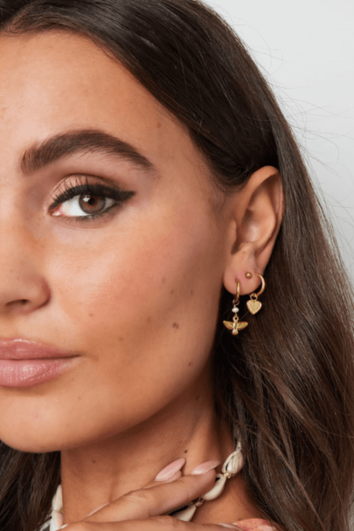 Oorbellen bedel vogel zilver model