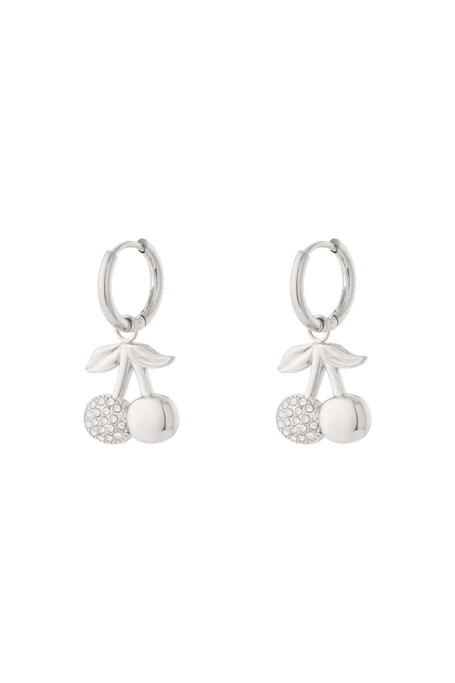 Oorbellen dames kers stainless steel zilver