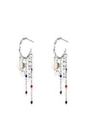 Oorbellen dames kralenfeest stainless steel