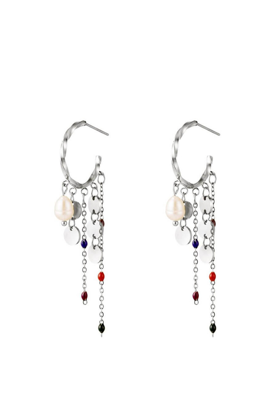 Oorbellen dames kralenfeest stainless steel