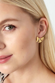 Oorbellen dames strik met zirkonia steen model2