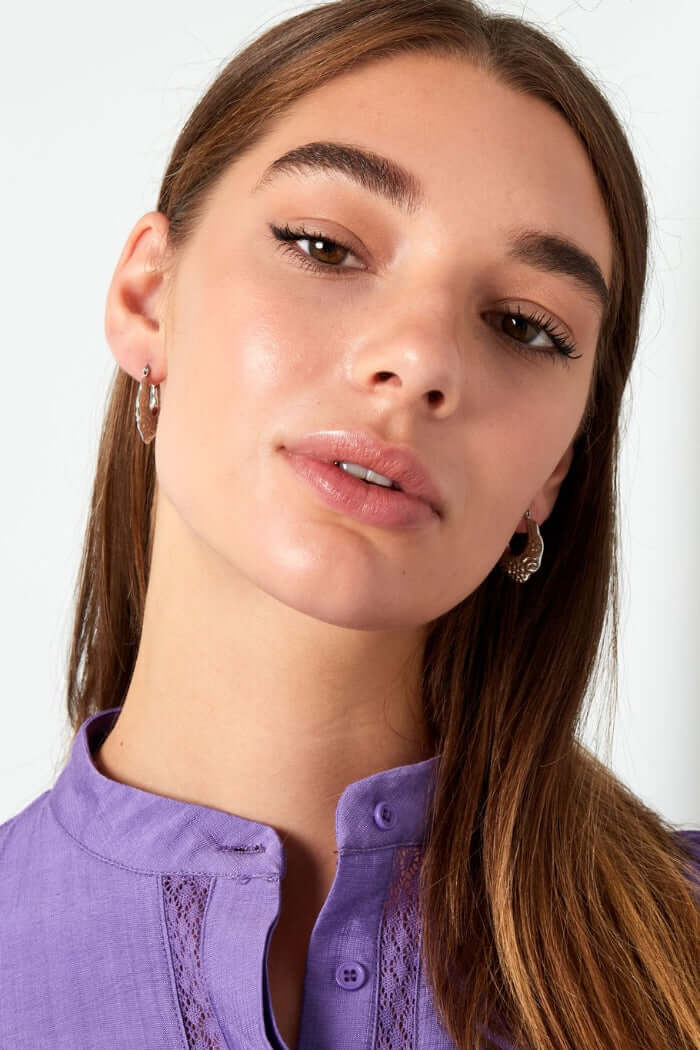 Oorbellen dames zilver barok stainless steel model2