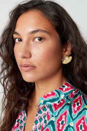 Oorbellen dames zilver rond met parel model1