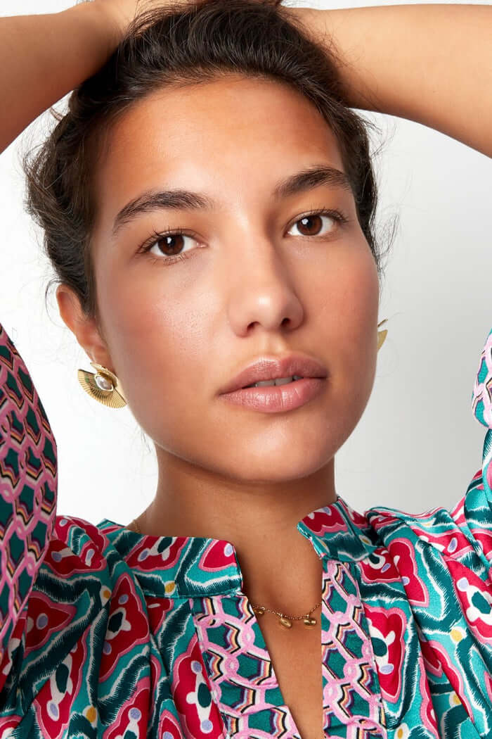 Oorbellen dames zilver rond met parel model3