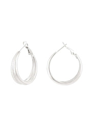 Oorbellen dames zilver rond met printje