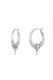 Oorbellen dames zilver spike en steentjes