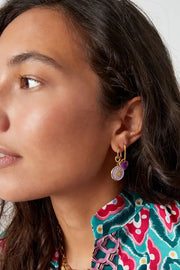 Oorbellen gekleurd hart stainless steel model2