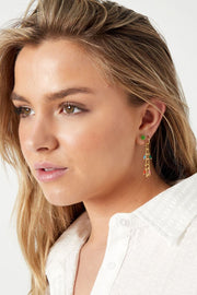 Oorbellen gekleurde kraaltjes stainless steel model1