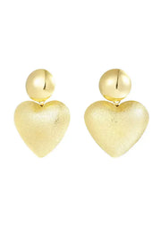 Oorbellen hart en dot statement goud