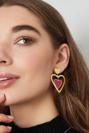 Oorbellen hartentrio stainless steel model