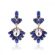 Oorbellen klassiek met gekleurde stenen blauw