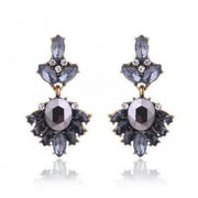 Oorbellen klassiek met gekleurde stenen grijs