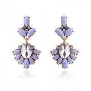 Oorbellen klassiek met gekleurde stenen lichtgrijs