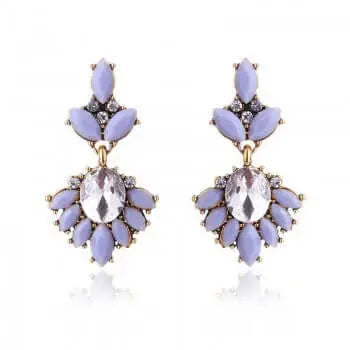 Oorbellen klassiek met gekleurde stenen lichtgrijs