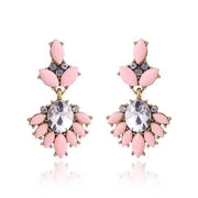 Oorbellen klassiek met gekleurde stenen lichtroze