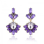 Oorbellen klassiek met gekleurde stenen paars