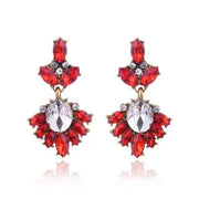 Oorbellen klassiek met gekleurde stenen rood