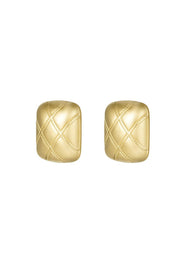 Oorbellen klassiek ruit goud stainless steel