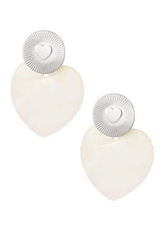 Oorbellen met hart zeeschelp zilver
