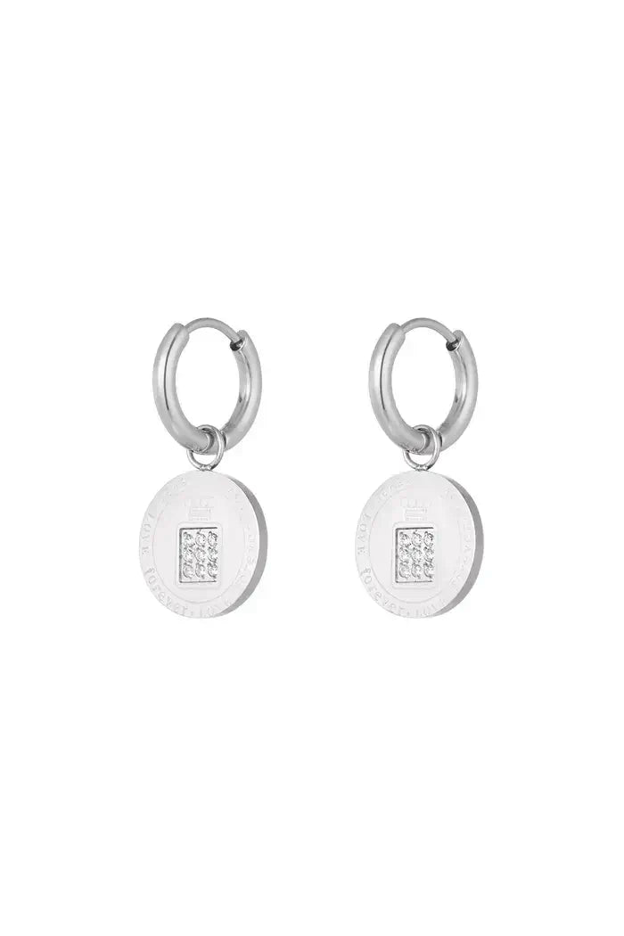 Oorbellen munt en zirkonia