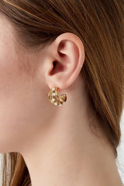 Oorbellen parels goud stainless steel model