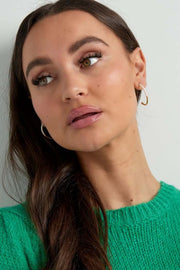 Oorbellen rond goud en parels model2