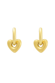 Oorbellen rond met een hartje goud