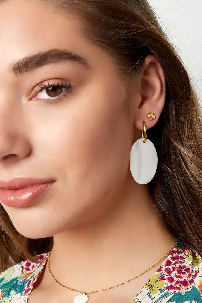 Oorbellen roos stainlesss steel model2