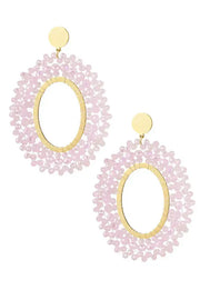 Oorbellen roze kralenparty