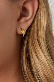 Oorbellen stainless steel met hartje goud of zilver model