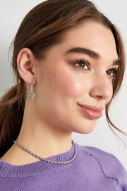 Oorbellen stainless steel met zilverkleurige ster model2