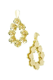 Oorbellen statement bloemen fleurig goud