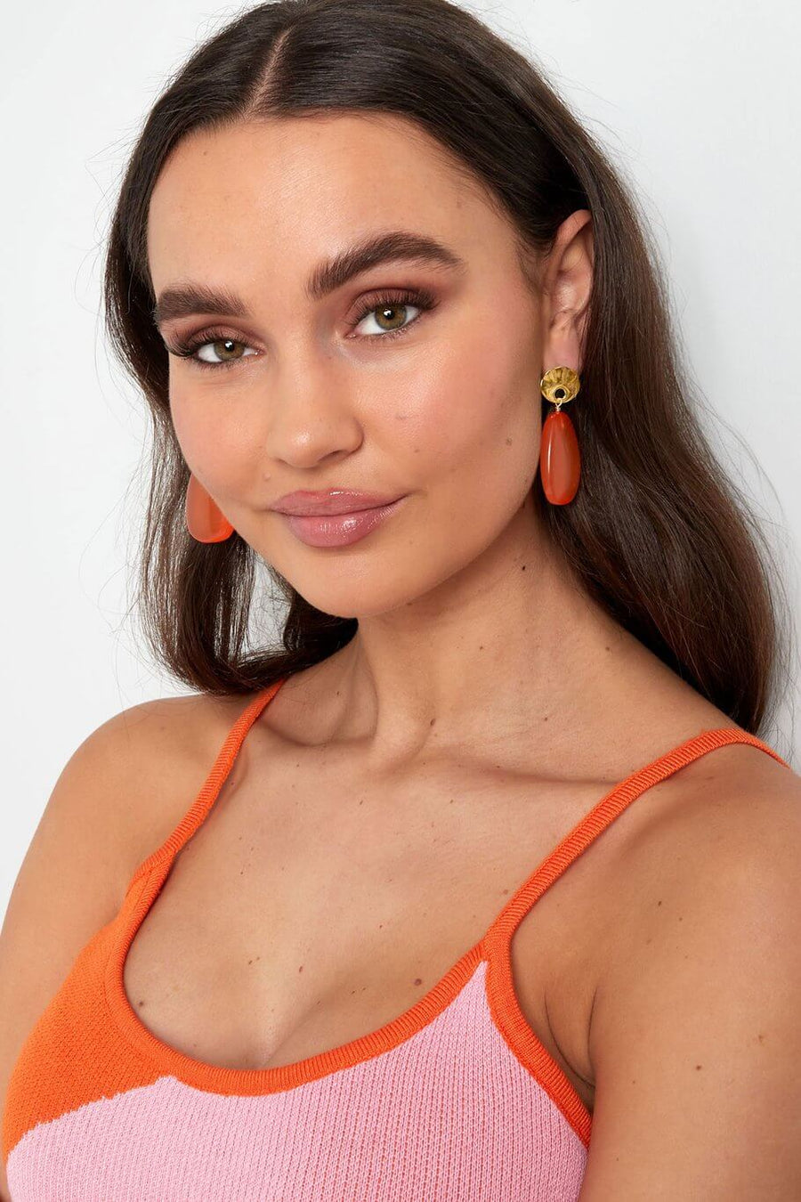 Oorbellen statement fleurig stainless steel model1