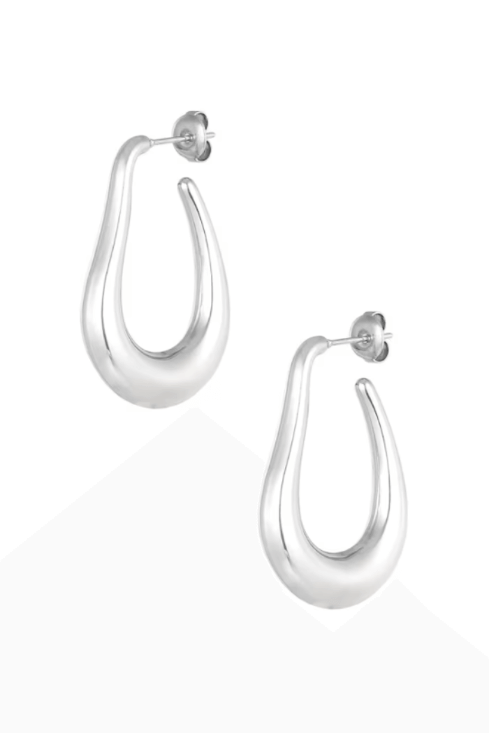 Oorbellen stijlvolle ronding zilver