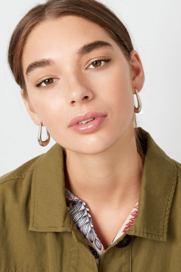 Oorbellen stijlvolle ronding zilver model