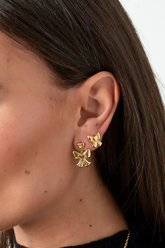 Oorbellen strik met hartje model2