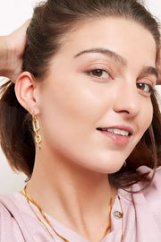 Oorbellen zilver met vier schakels model