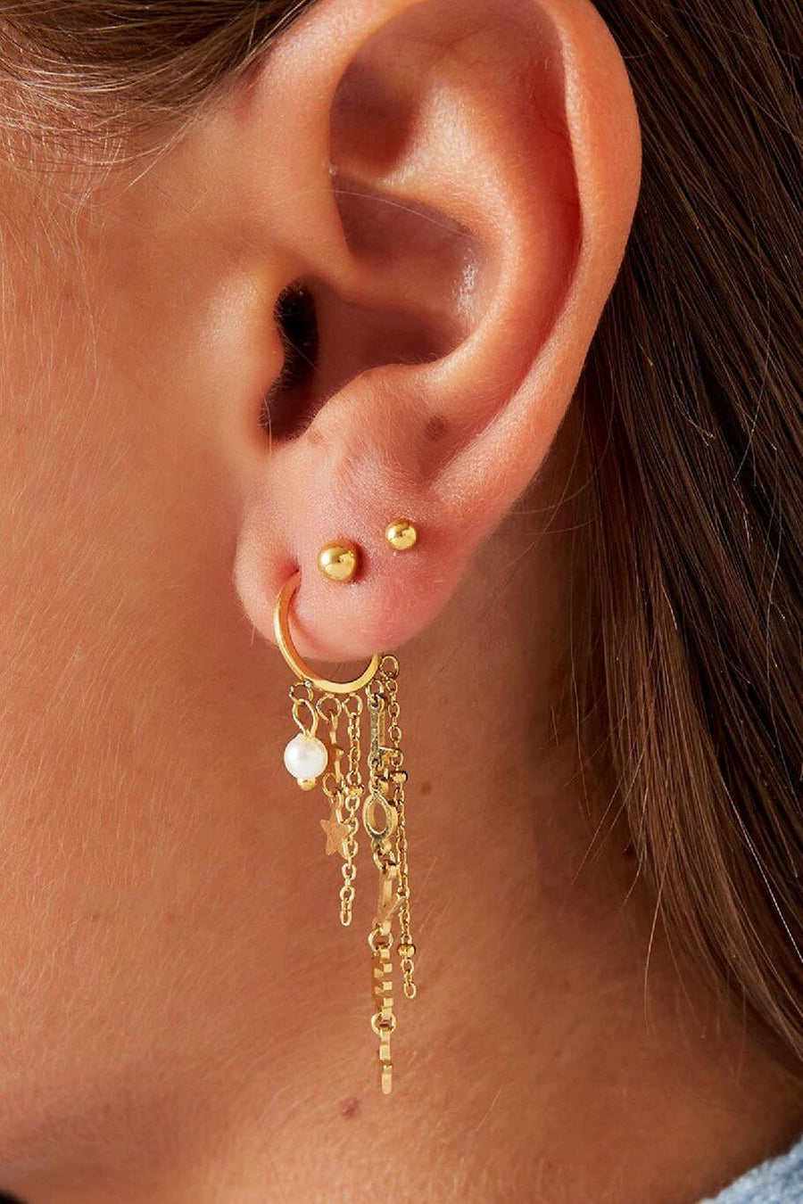 Oorbellen zilver sterrenpracht love model